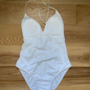PacSun LA Hearts White Braided Back One Piece Suit